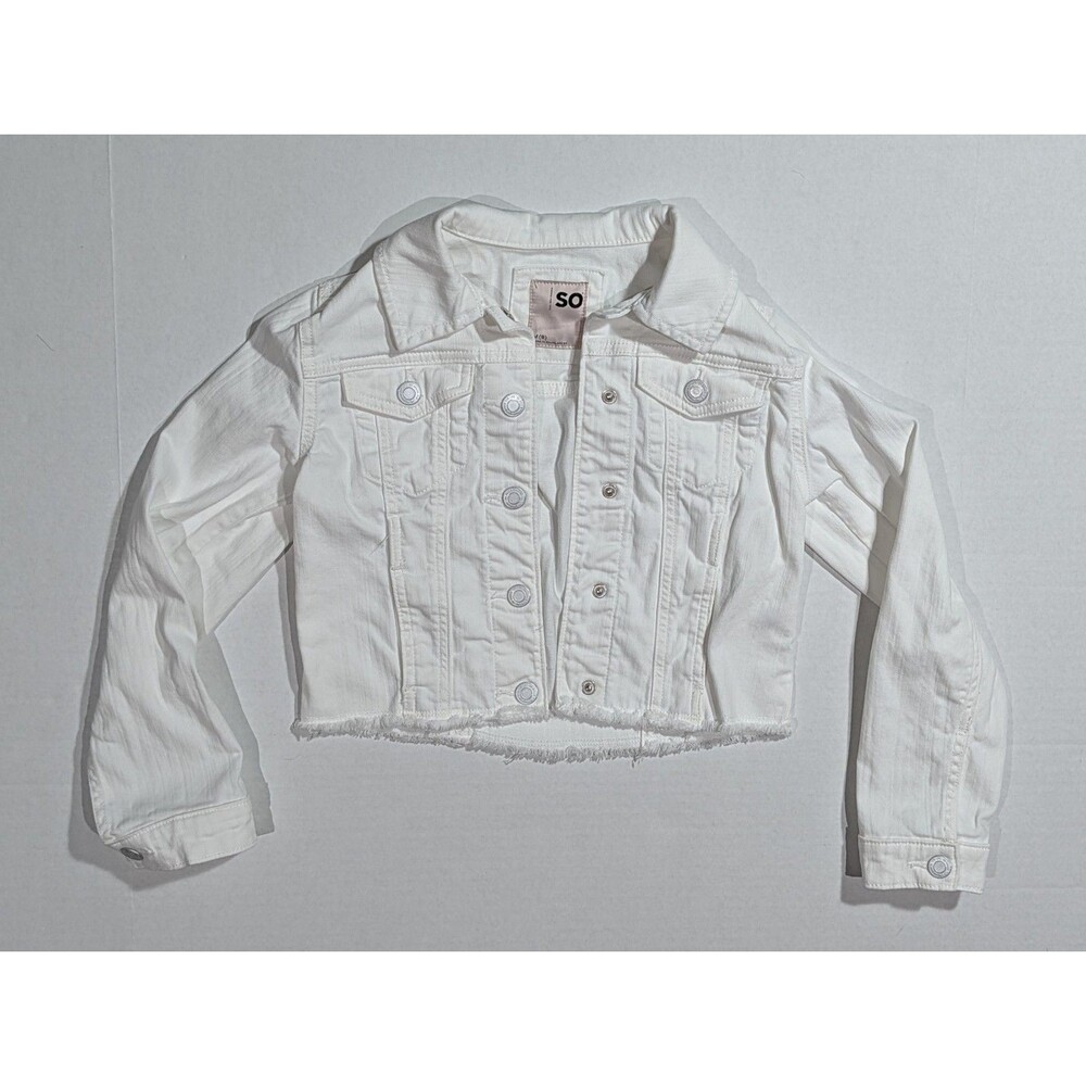 SO white denim jean jacket size 8 Kids